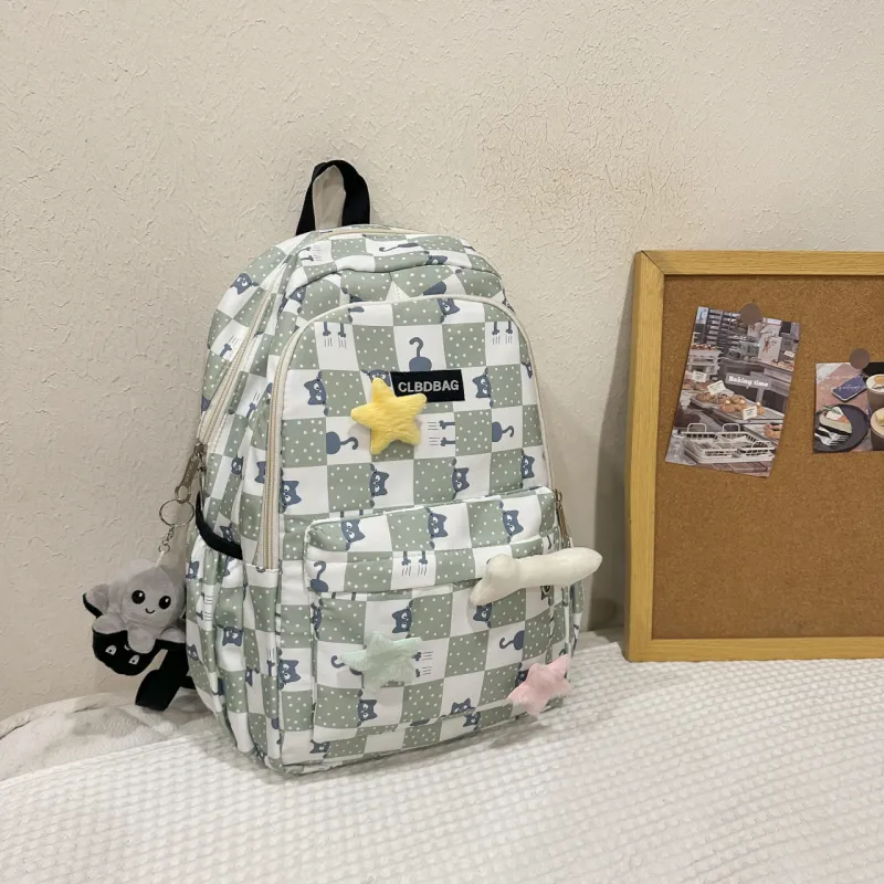 URBAN FOREST Nylon Backpack Women's Black/Pink/Khaki/Green-19