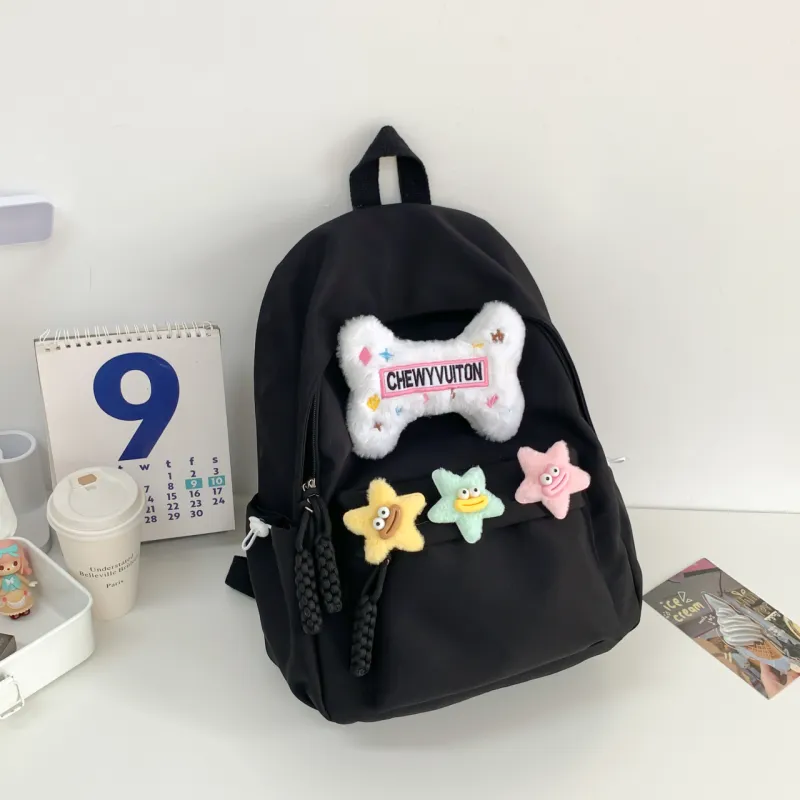 URBAN FOREST Composite Cloth Backpack Unisex Yellow/Pink/Black/Green/White-16