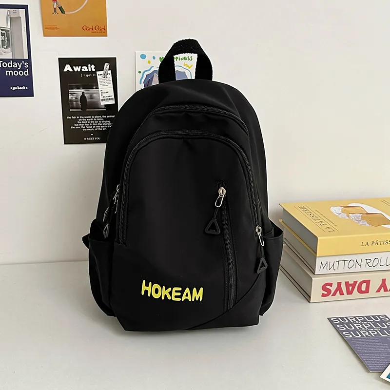 URBAN FOREST Nylon Backpack Unisex Light Green/Pink/Yellow/Black/White-21