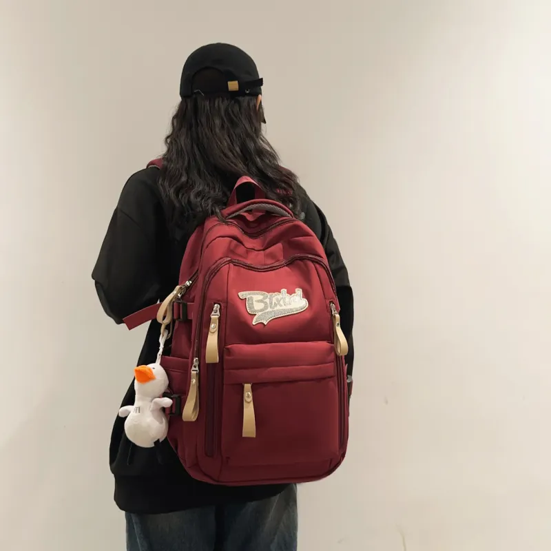 URBAN FOREST Nylon Backpack Regular Unisex White/Black/Red/Khaki-13