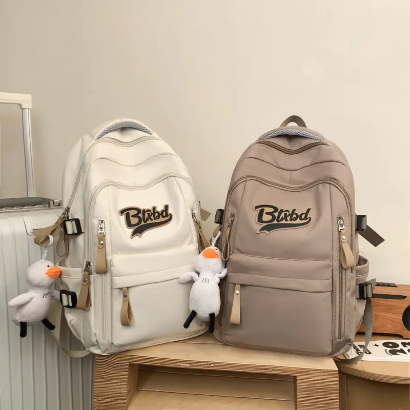 URBAN FOREST Nylon Backpack Regular Unisex White/Black/Red/Khaki-19