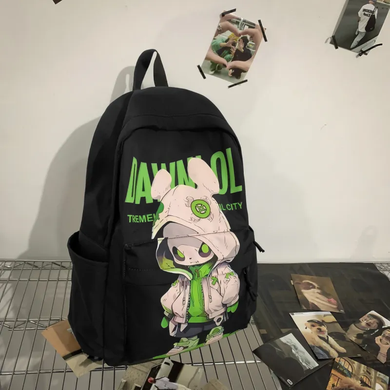 URBAN FOREST Nylon Backpack Unisex White/Black-4
