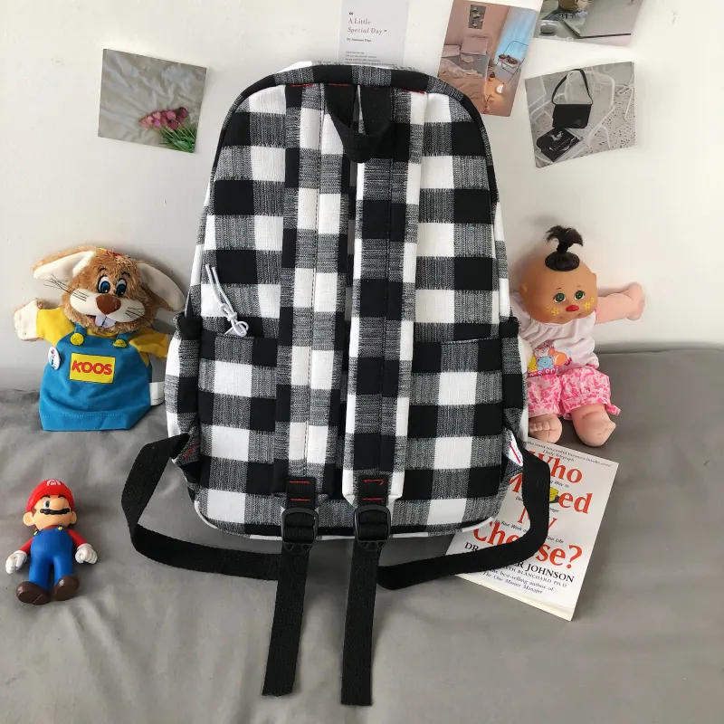 URBAN FOREST Cotton Linen Blend Backpack Unisex Black/Gray/Purple/Blue/Green-5