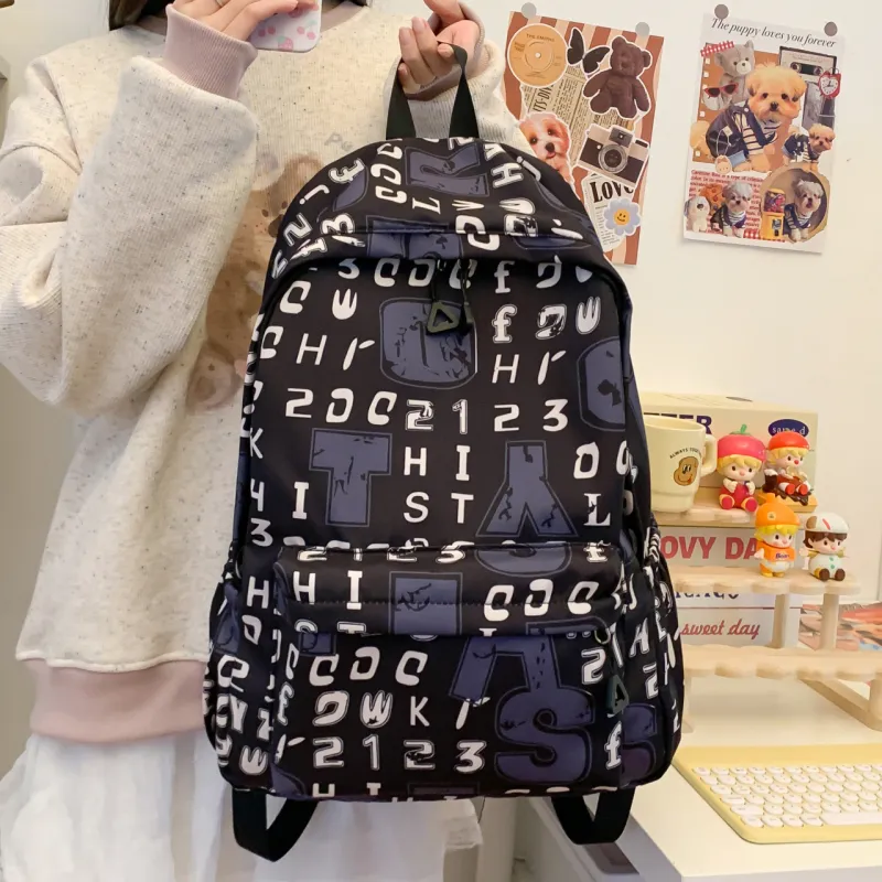 URBAN FOREST Composite Cloth Backpack Unisex Gray White/Ecru Black-3