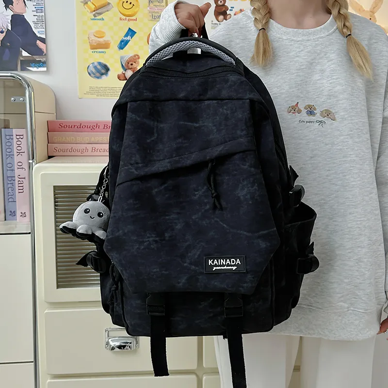 URBAN FOREST Nylon Backpack Unisex Ecru/Black/Burgundy/Green-9