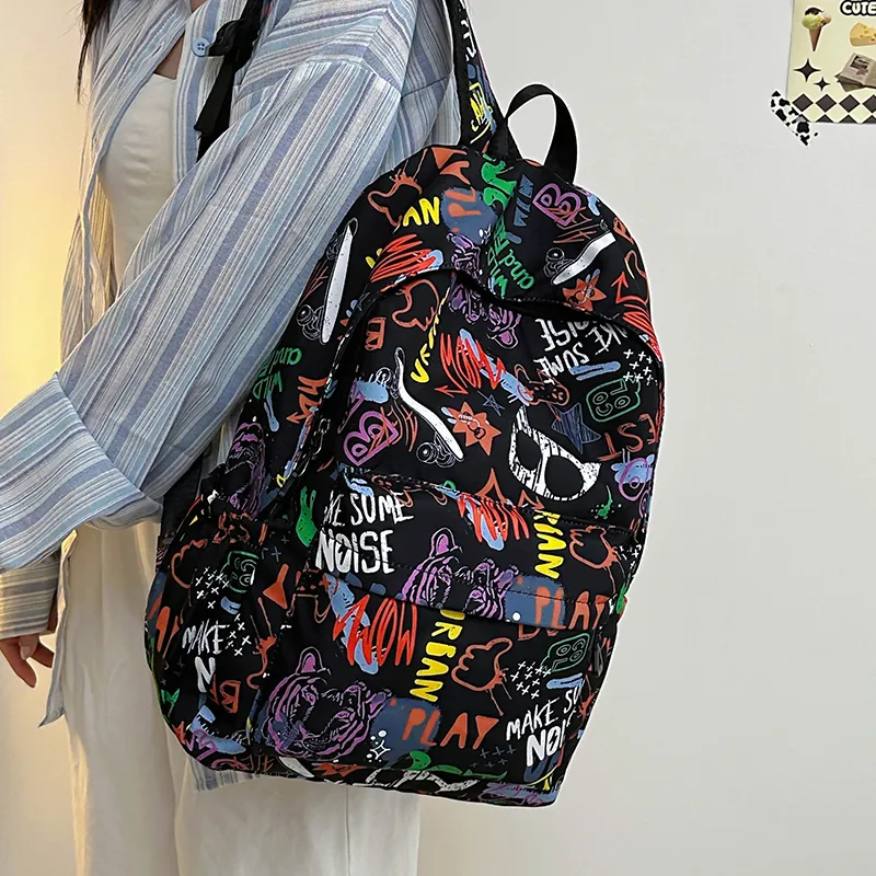 URBAN FOREST Polyester Backpack Regular Unisex White/Gray/Black/Blue-14