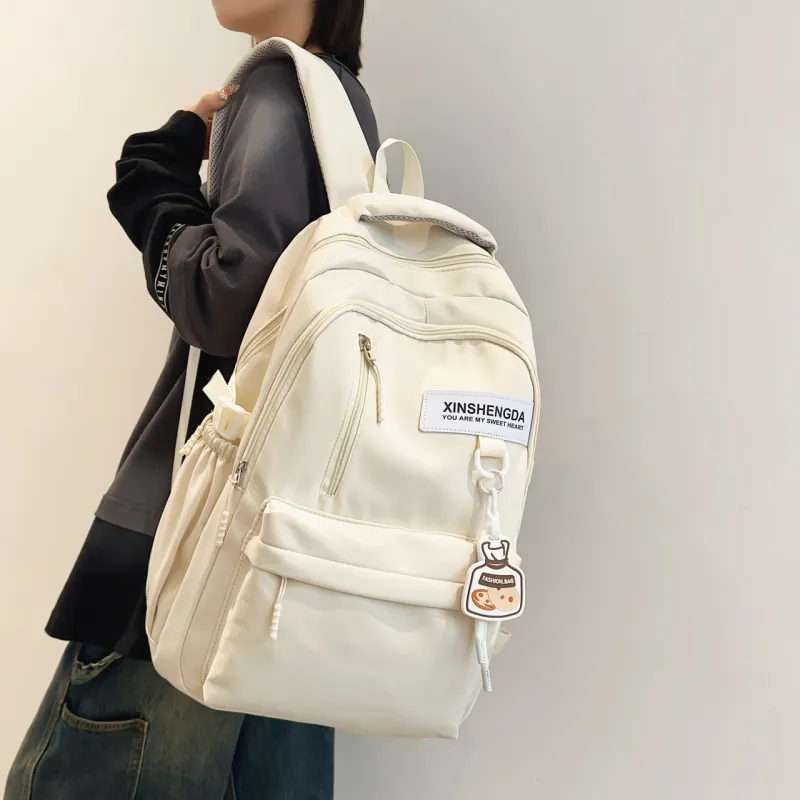 URBAN FOREST Polyester Backpack Tubas Unisex White/Black-2
