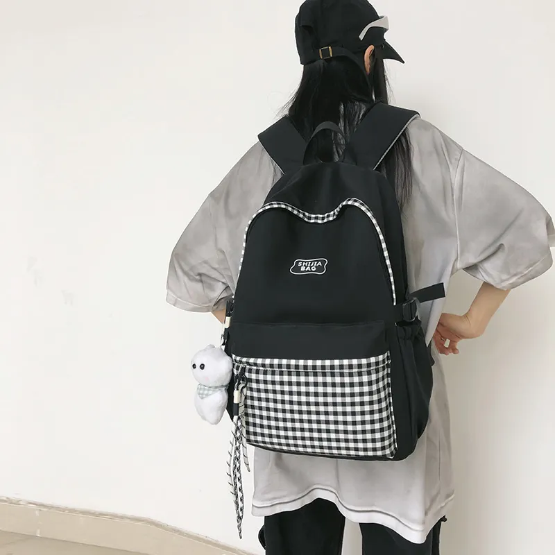 URBAN FOREST Nylon Backpack Unisex White/Black-6