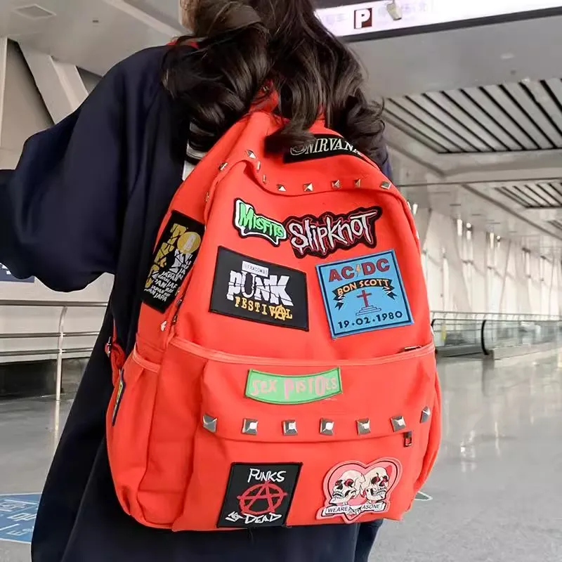 URBAN FOREST Canvas Backpack Unisex Orange/Black-1