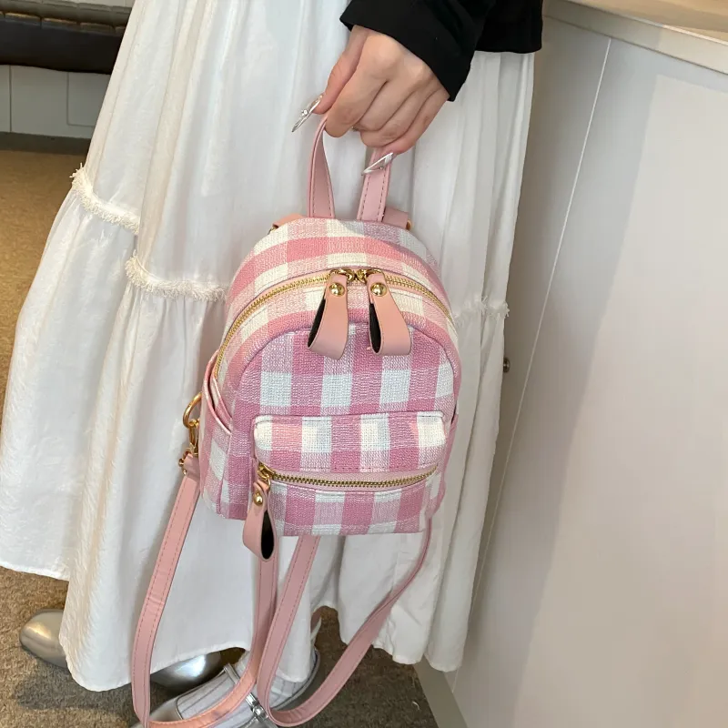 URBAN FOREST PU Backpack Women's Pink/Blue-1