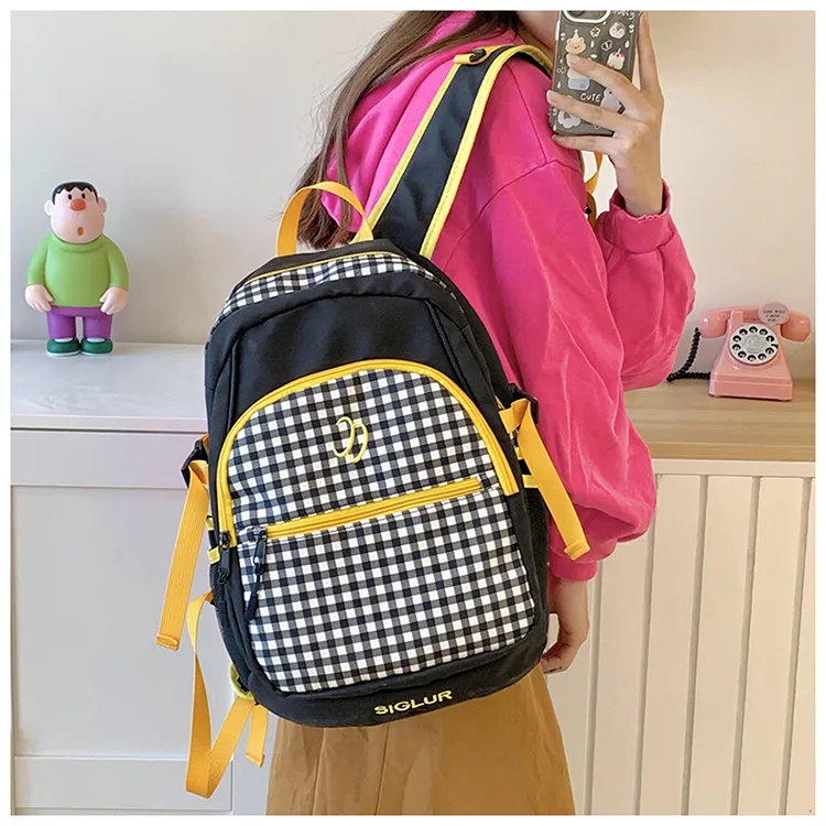 URBAN FOREST Fabric Backpack Unisex Black/Yellow-4