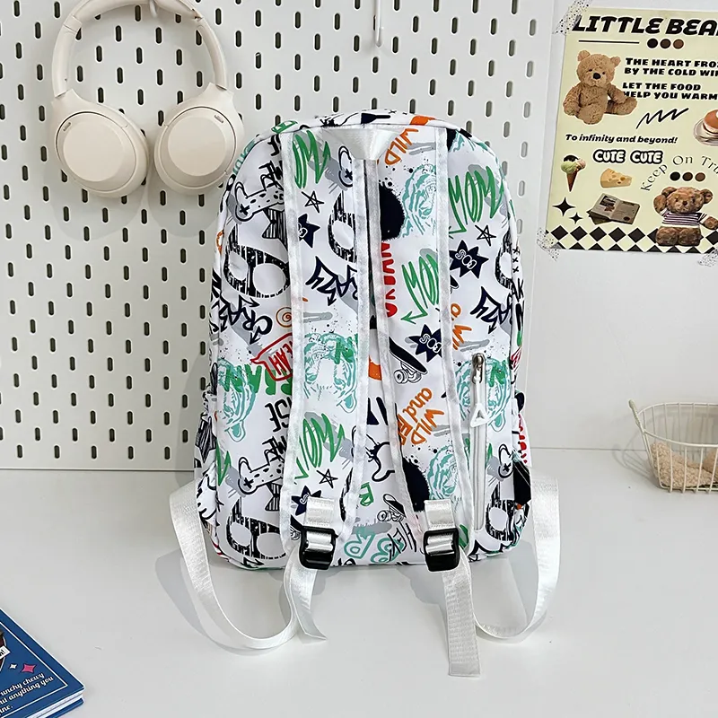 URBAN FOREST Polyester Backpack Regular Unisex White/Gray/Black/Blue-2