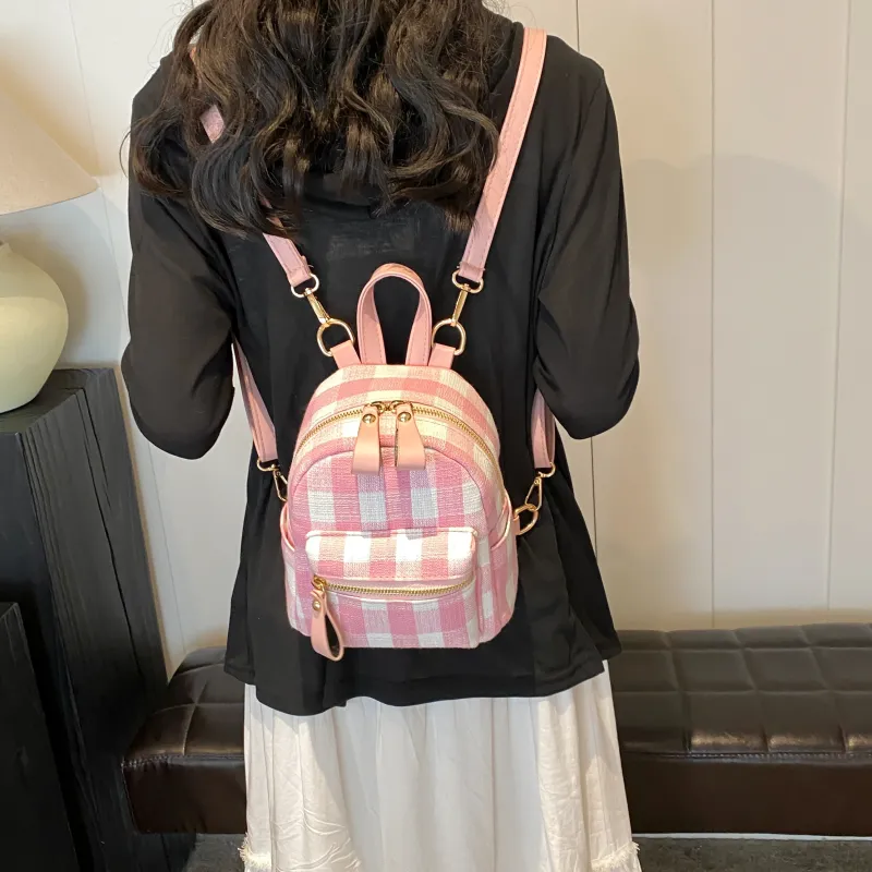 URBAN FOREST PU Backpack Women's Pink/Blue-6