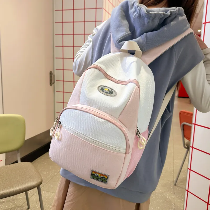 URBAN FOREST Nylon Backpack Regular Unisex Blue/Pink/Khaki/Black-6