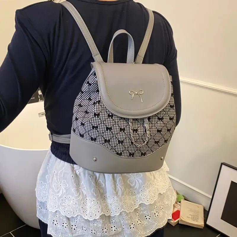 URBAN FOREST PU Backpack Women's White/Silver/Brown-32