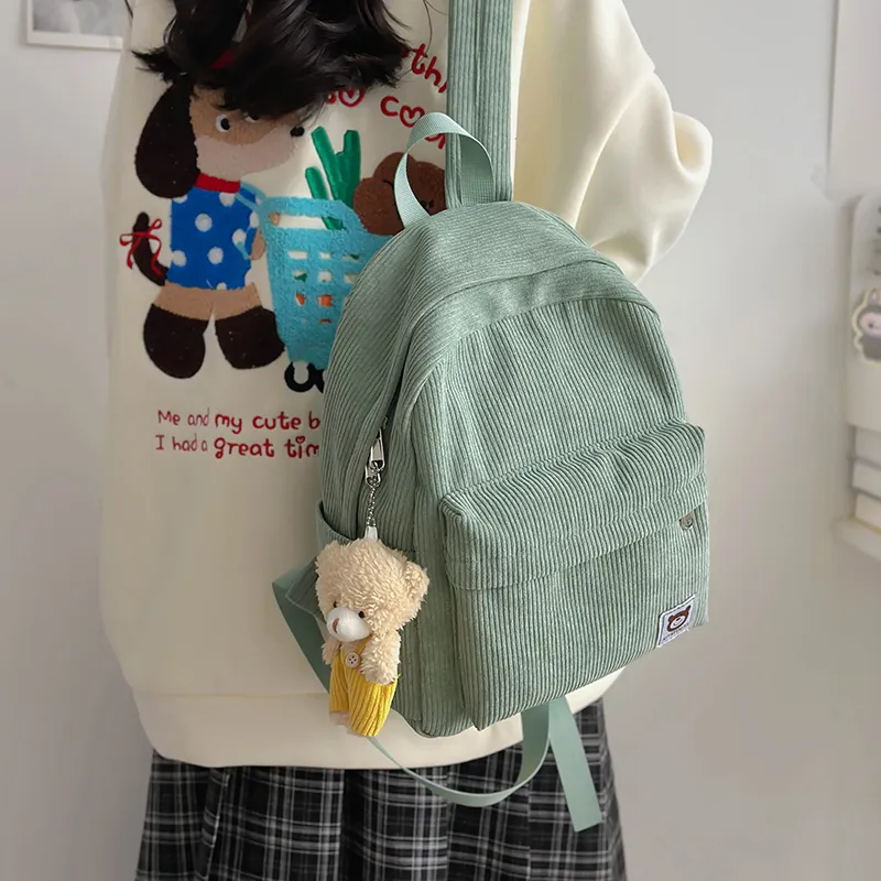 URBAN FOREST Corduroy Backpack Unisex Multicolor-10
