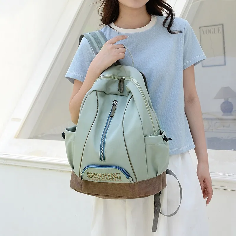 URBAN FOREST Nylon Backpack Unisex Gray/Green-4