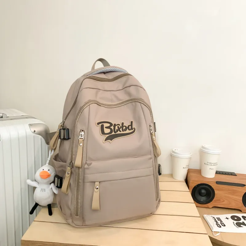 URBAN FOREST Nylon Backpack Regular Unisex White/Black/Red/Khaki-22