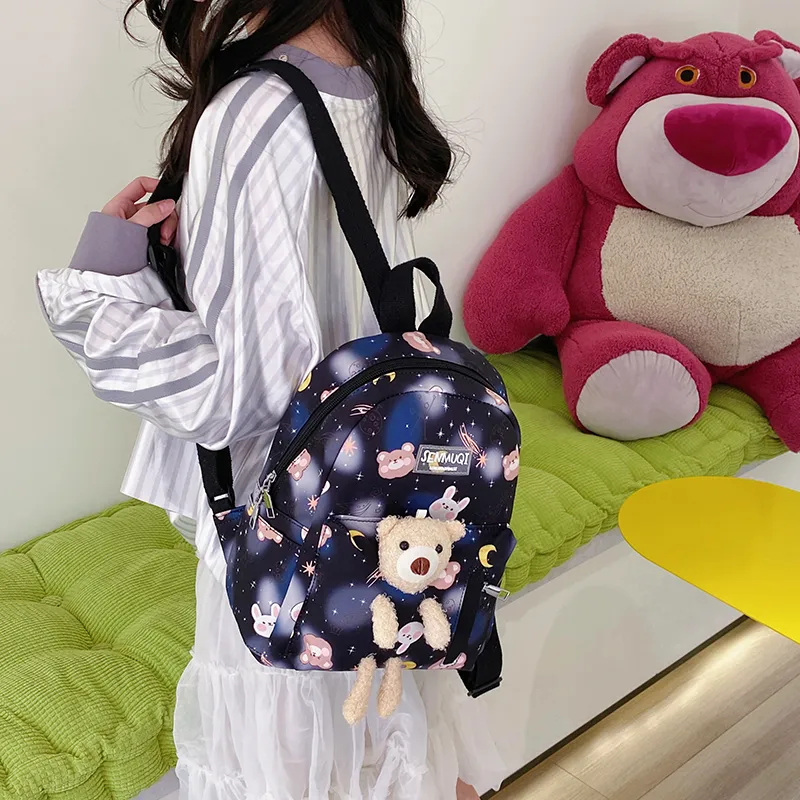 URBAN FOREST Nylon Backpack Women's Pink/Violet/Green/Blue/Black-4