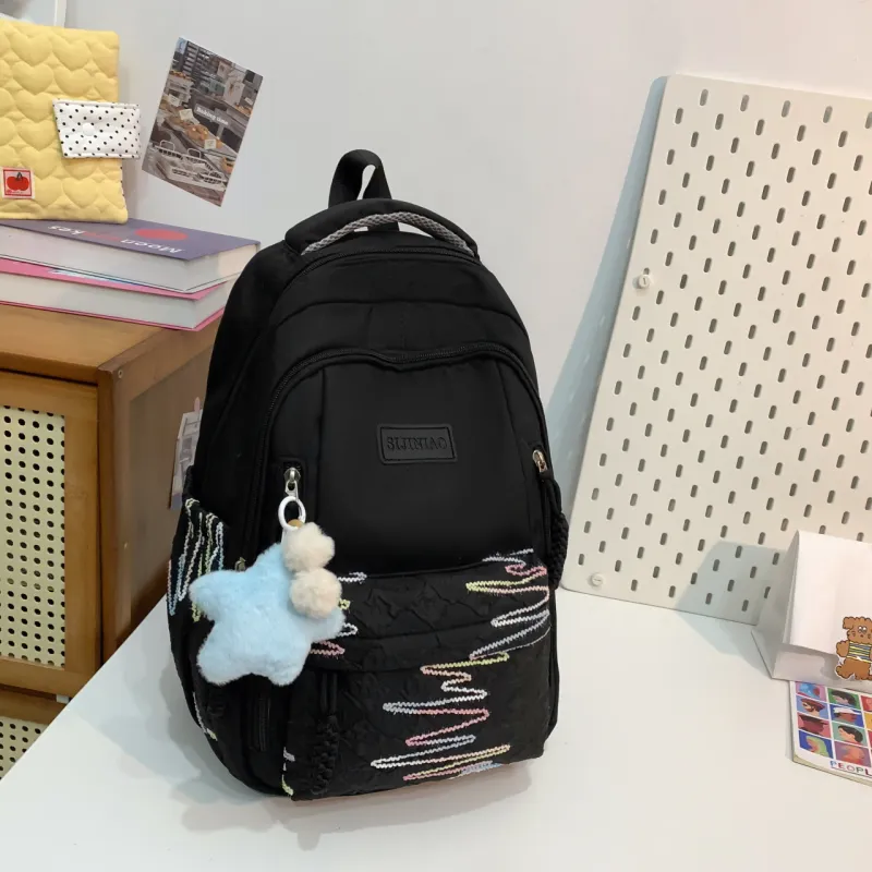 URBAN FOREST Nylon Backpack Unisex White/Black/Red/Yellow/Pink-6