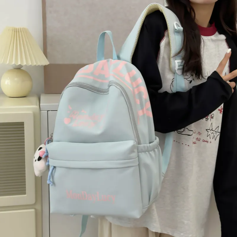 URBAN FOREST Nylon Backpack Women's Purple/Pink/Blue/Black/White-14