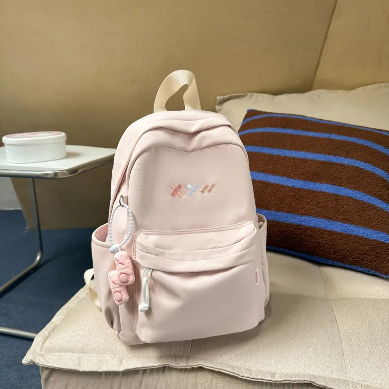 URBAN FOREST Nylon Backpack Unisex Red/White/Black/Blue/Yellow/Pink-19