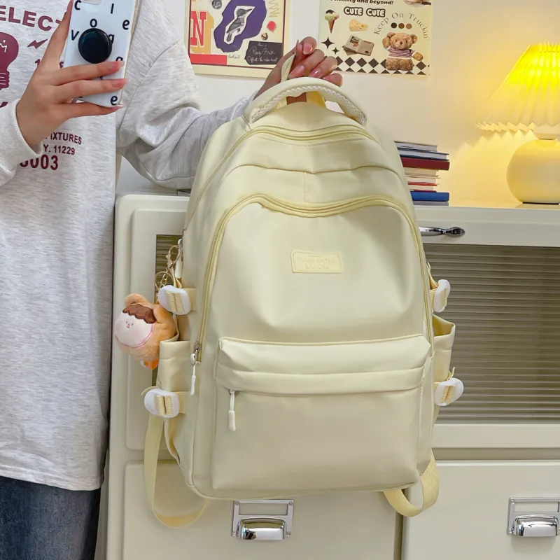 URBAN FOREST Nylon Backpack Regular Women's White/Black/Violet/Yellow/Blue-16