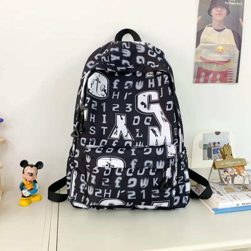 URBAN FOREST Composite Cloth Backpack Unisex Gray White/Ecru Black-16