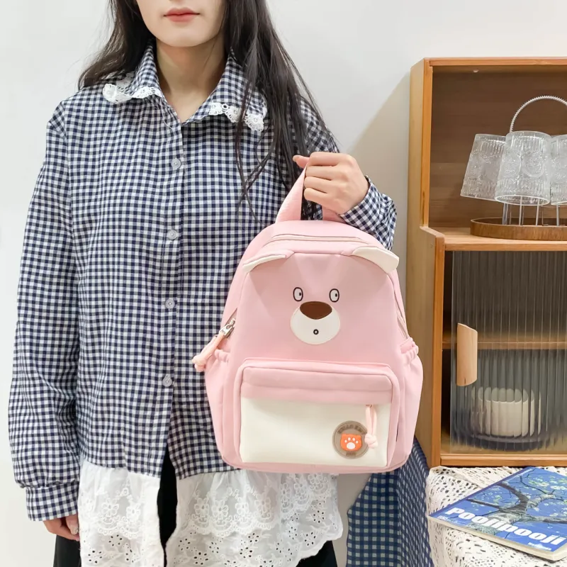 URBAN FOREST Nylon Backpack Regular Unisex Purple/Brown/Khaki/Blue/Pink/Black-20