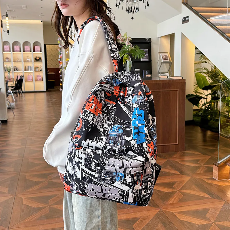 URBAN FOREST Oxford Backpack Unisex Black/Orange/Green-2