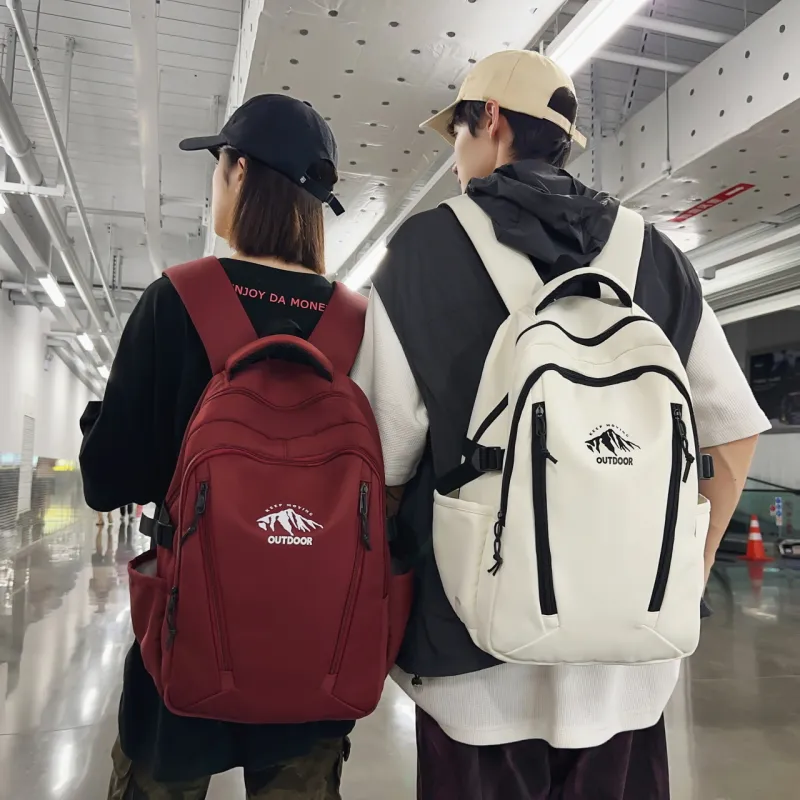 URBAN FOREST Nylon Backpack Unisex Orange/Green/Red/Black/White-11