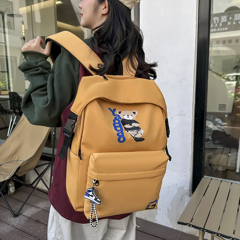 URBAN FOREST Nylon Backpack Unisex Army Green/Dark Blue/Gray/Yellow/Black-15