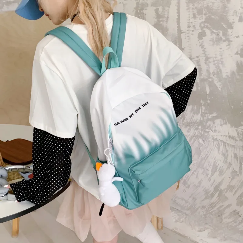 URBAN FOREST Nylon Backpack Unisex Pink/Green/Blue-14