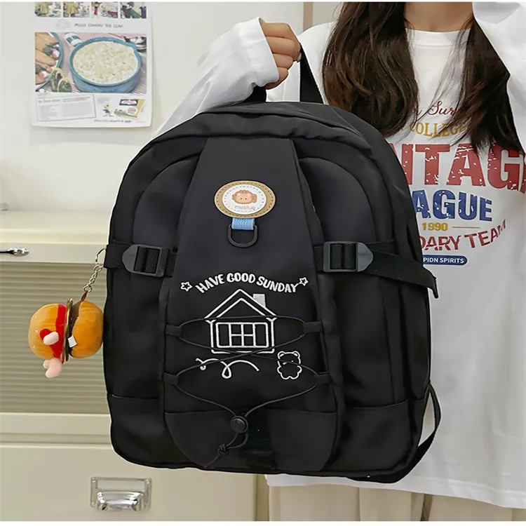 URBAN FOREST Nylon Backpack Regular Unisex White & Pink Blue/White & Yellow Blue/White & Yellow Green Black-17
