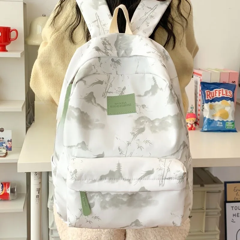 URBAN FOREST Composite Cloth Backpack Unisex Gray/Pink/Red/Green-16