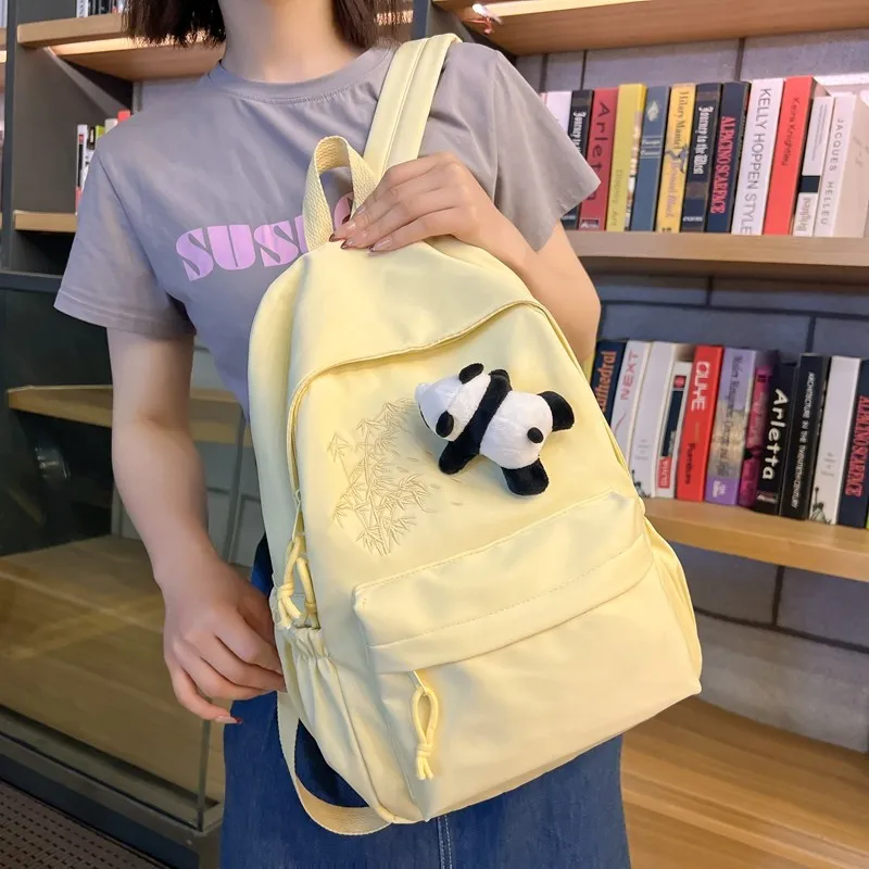 URBAN FOREST Nylon Backpack Unisex Ecru/Black/Pink/Light Yellow/Light Green/Light Blue-15