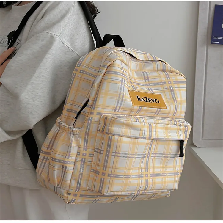 URBAN FOREST Nylon Backpack Women's Yellow/Blue/Pink-3