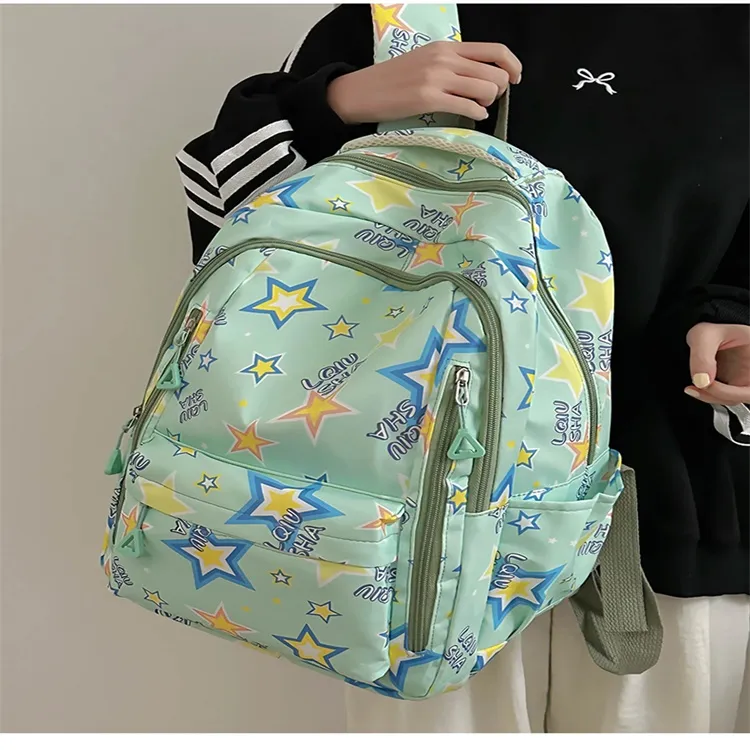 URBAN FOREST Polyester Backpack Unisex Purple/White/Black/Green/Blue/Pink-9