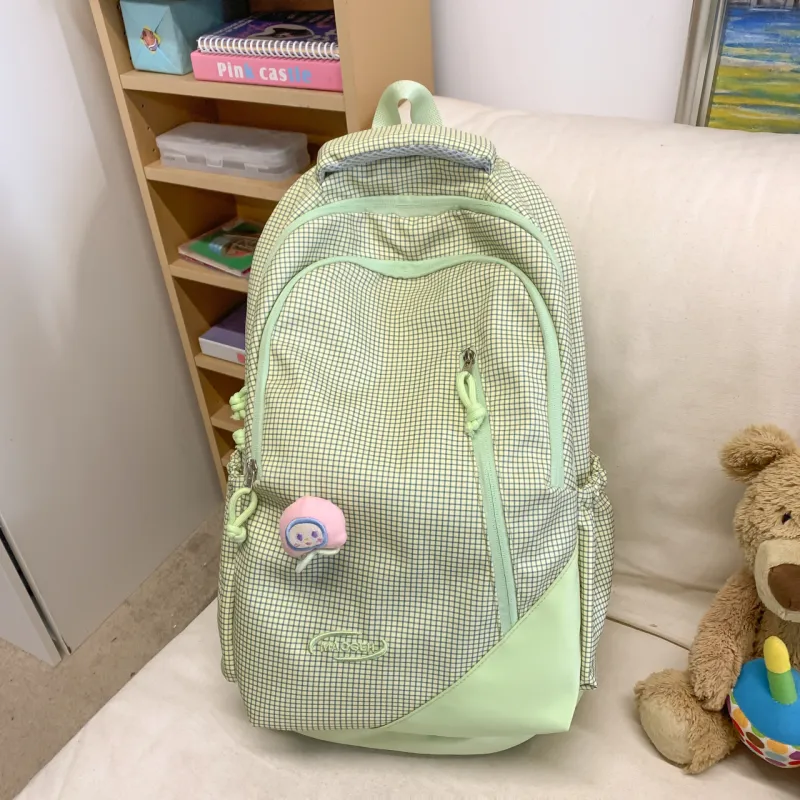 URBAN FOREST Nylon Backpack Regular Unisex Black/Pink/Green/Blue-12