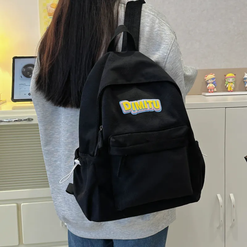 URBAN FOREST Nylon Backpack Unisex Blue/Gray/Black/Coffee-3
