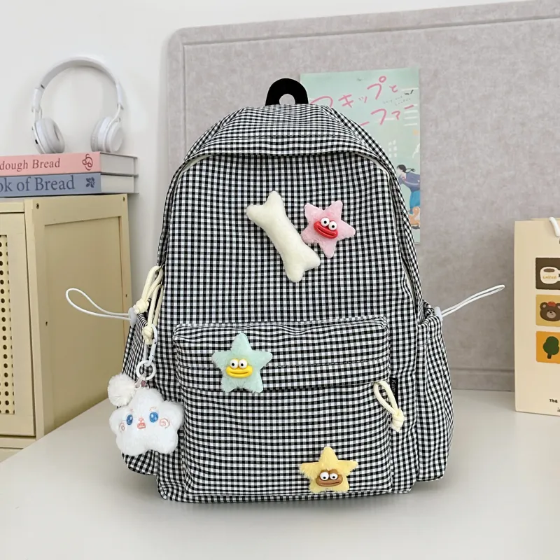 URBAN FOREST Nylon Backpack Unisex Black/Red/Yellow/Green/Blue/Pink-1