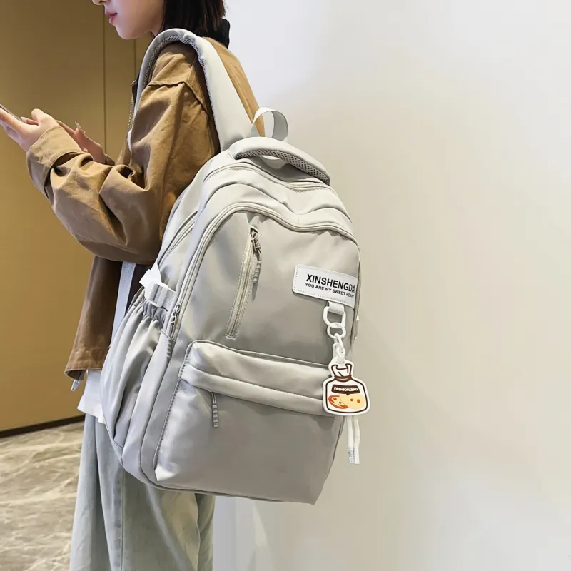 URBAN FOREST Polyester Backpack Tubas Unisex White/Black-11
