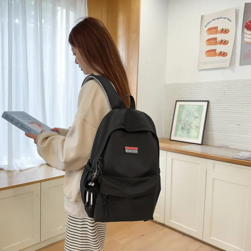 URBAN FOREST Nylon Backpack Unisex White/Gray/Black/Green/Blue/Pink-15