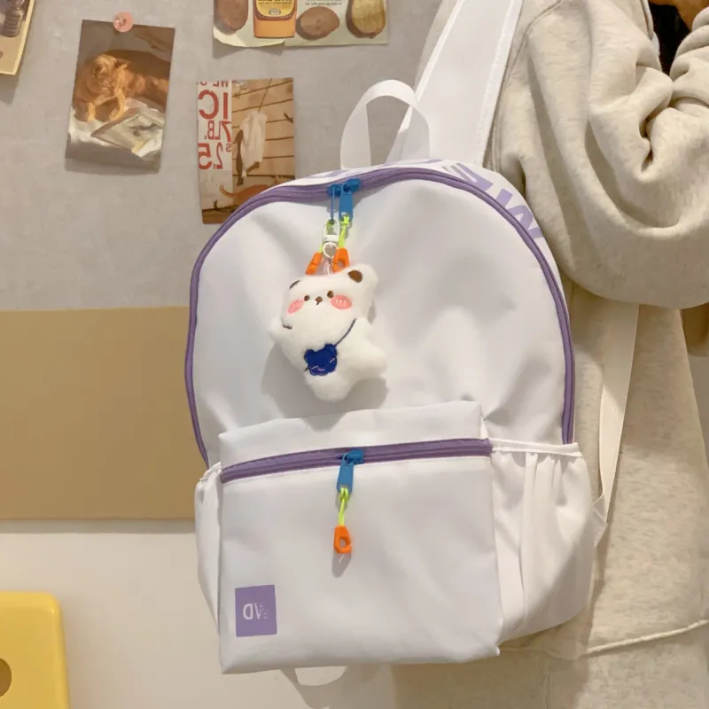 URBAN FOREST Polyester Backpack Unisex White/Black/Purple/Green/Blue-3
