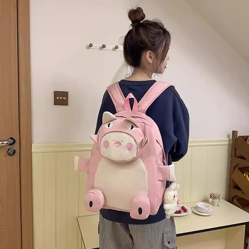 URBAN FOREST Nylon Backpack Regular Unisex Black/Pink/Dark Blue-7
