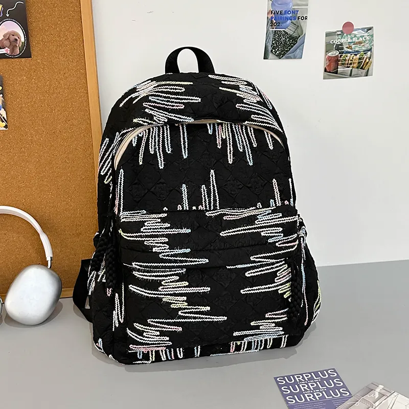 URBAN FOREST Nylon Backpack Regular Unisex Ecru/Black/Violet/Pink-7