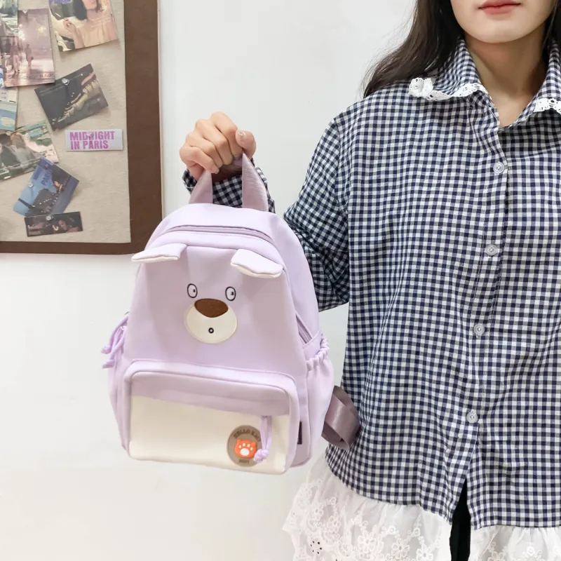 URBAN FOREST Nylon Backpack Regular Unisex Purple/Brown/Khaki/Blue/Pink/Black-1