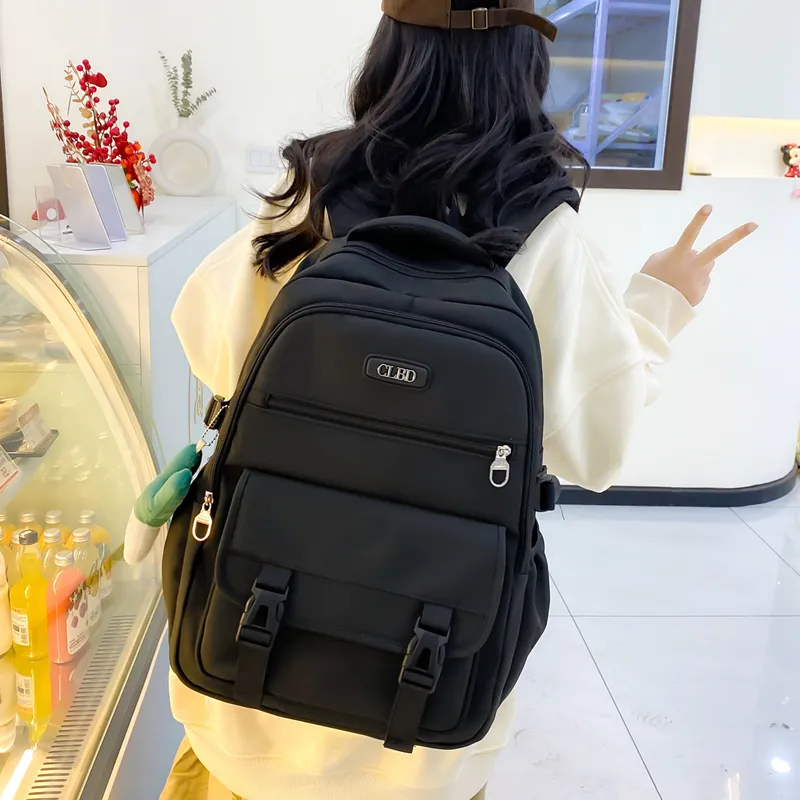 URBAN FOREST Nylon Backpack Unisex White/Black/Blue/Pink-4