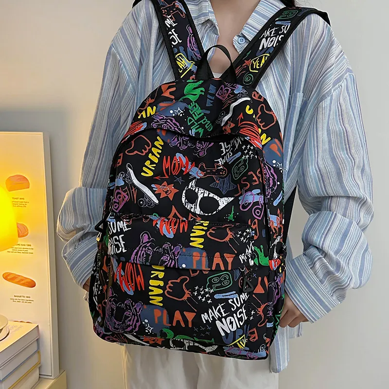 URBAN FOREST Polyester Backpack Regular Unisex White/Gray/Black/Blue-16