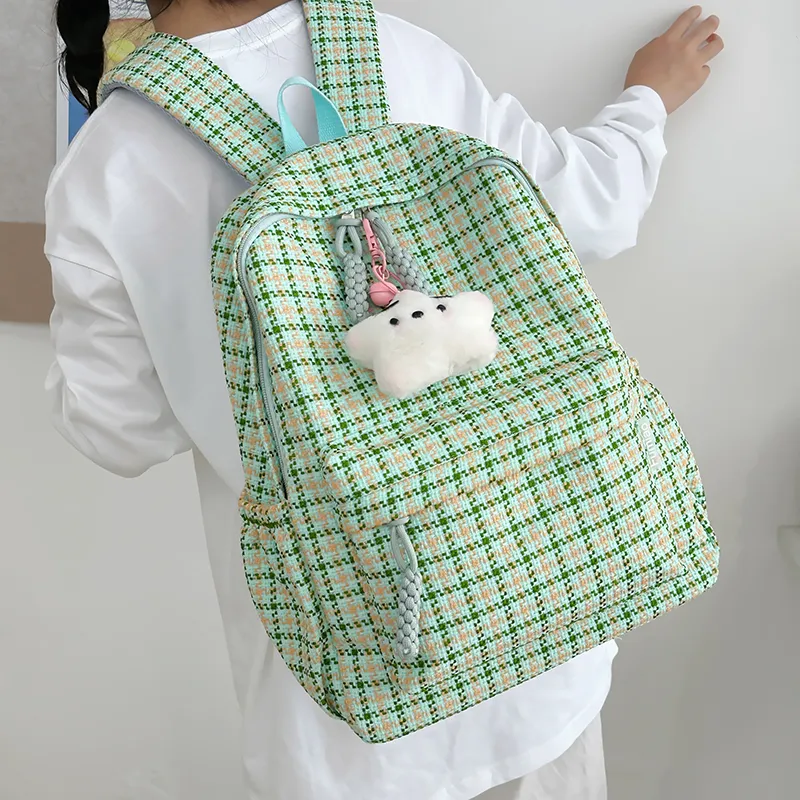 URBAN FOREST Nylon Backpack Tubas Unisex Green/Pink/Red/Yellow/Khaki-4